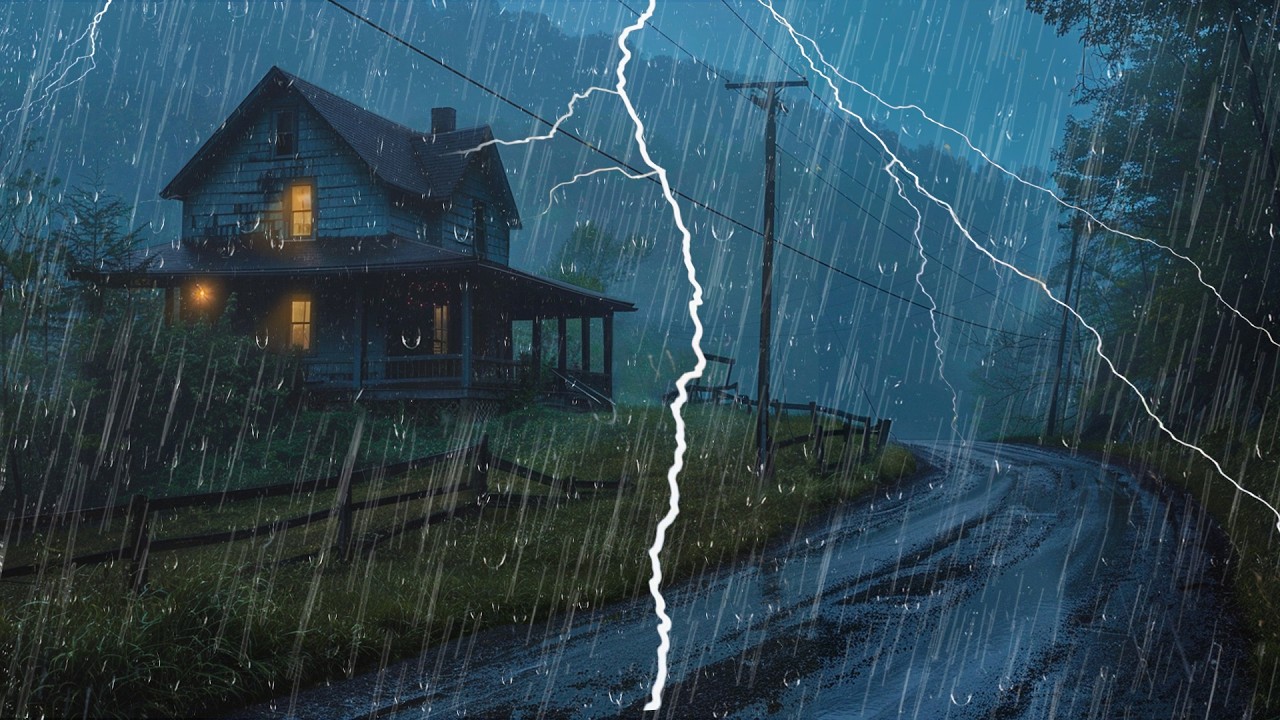 🌧️ Lluvia con Truenos Toda la Noche – Sonidos de Lluvia para Dormir y ...