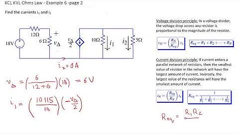 Solving Circuits Using Kirchoffs Laws and Ohms Law - Example 6 Circuit Containing a Dependent Source