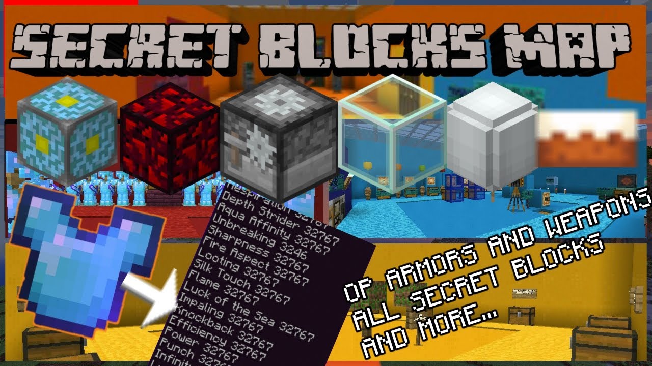 Minecraft Bedrock Edition - All Secret Blocks and Items Map. - YouTube