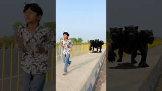 Teen mu wala kutte 🐕 ko maza chaka diya 🤣 #shorts #shortsfeed #comedy #cutebaby #viralvideo #funny