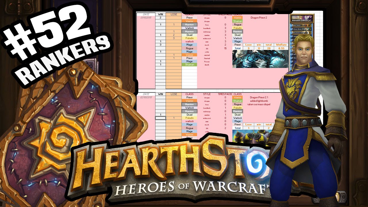 spreadsheet stats hearthstone rankers 52 s19 youtube