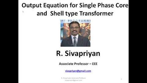 Single Phase Transformer Output Equation