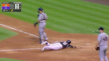 MIA@COL: Blackmon plates Adames with an RBI triple