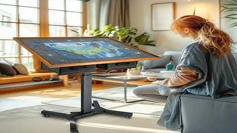 A must-have product! Rolling 1500 Pieces Jigsaw Puzzle Table with Drawers Angle & Height Adjustabl