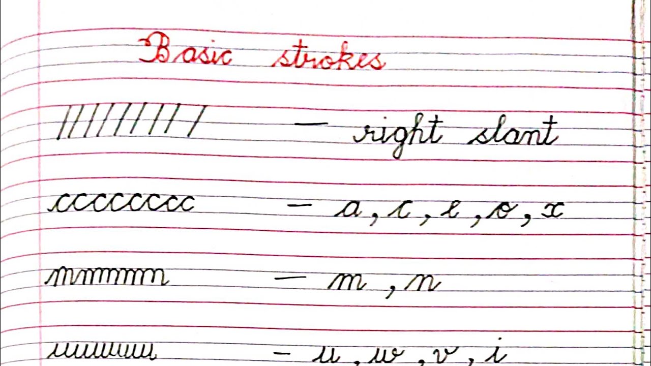 Basic strokes for cursive writing beginners l Part 2 l How to practice ...