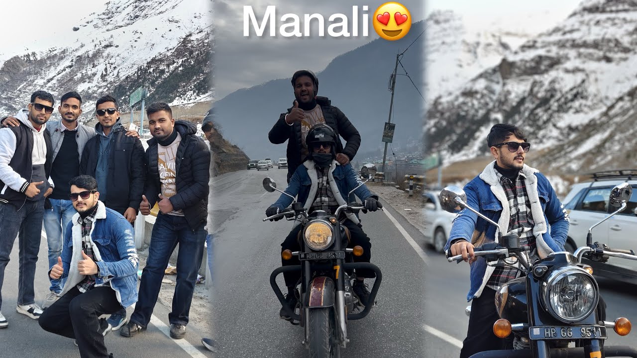 Finally Manali pohch gye 😍😌 Day-2 || adventure trip🏍️ || #manali 