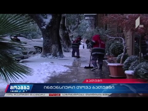 ბათუმში მეორე დღეა ინტენსიურად თოვს