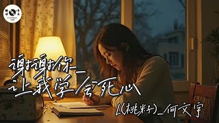 谢谢你_让我学会死心-L（桃籽）_何文宇 【🎧AI高质音乐/拼音动态歌词 Lyrics】 ENGLISH TRANSLATION INCLUDED
