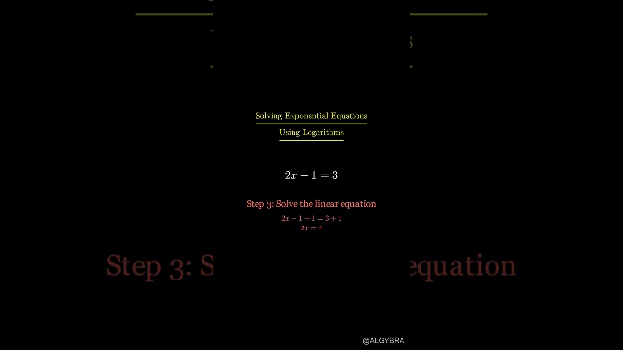 Solving Exponential Equations Using Bases and Logarithms 🔢 