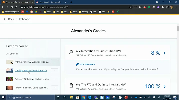 Brightspace Parents: Viewing Grades