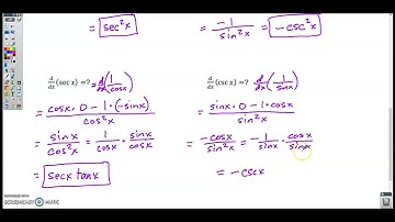 Section 2-10 Video 1- Finding the Derivatives of Tangent, Cotangent, Secant, and Cosecant Functions