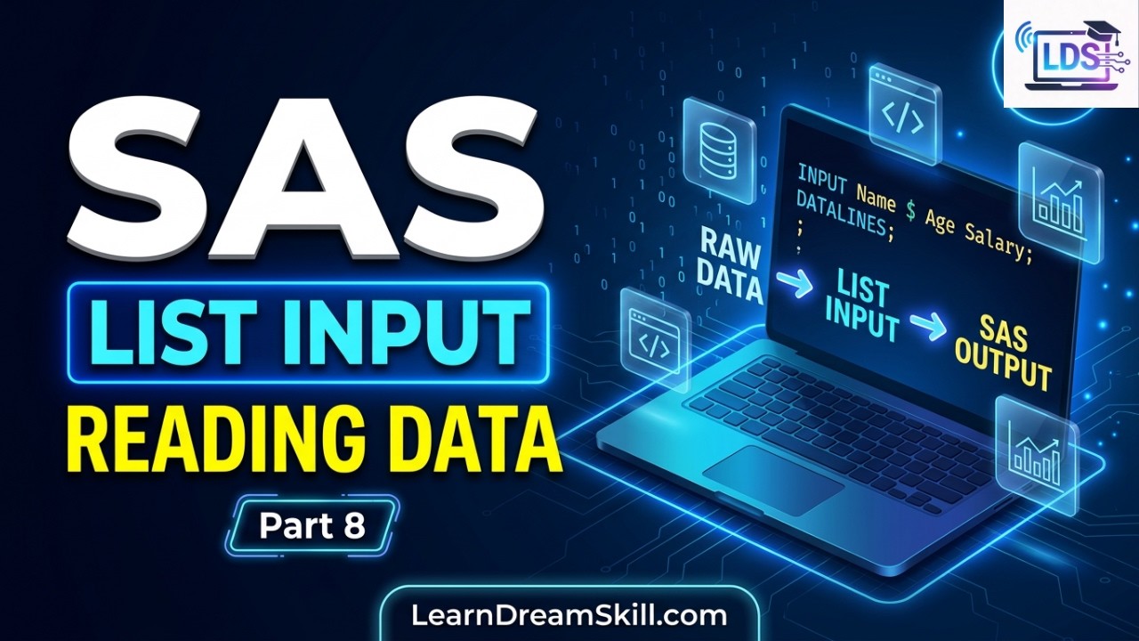 SAS Tutorial for Beginners- Part 8: Reading Data with List Input # ...