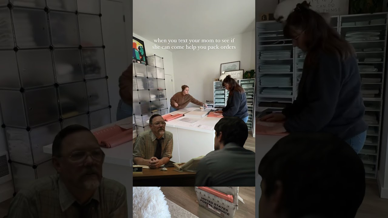 RECRUITING MY MOM TO HELP PACK ORDERS 