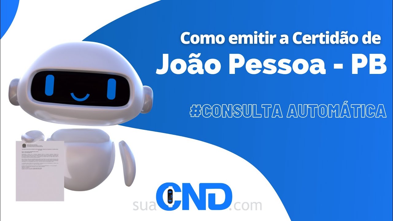 Capa do vídeo: Como emitir a certidão negativa municipal de João Pessoa