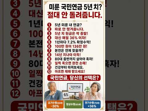 미룬 <strong>국민연금</strong> 5년 치 원금, 절대 안 돌려줍니다!