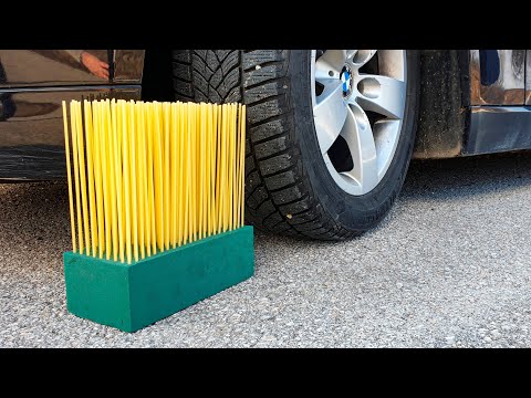 crushing-crunchy-&-soft-things-by-car!-experiment-car-vs-floral-foam