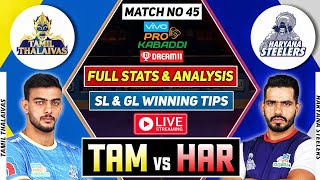 🔴 LIVE Vivo Pro Kabaddi TAM vs HAR Dream11 Team Prediction