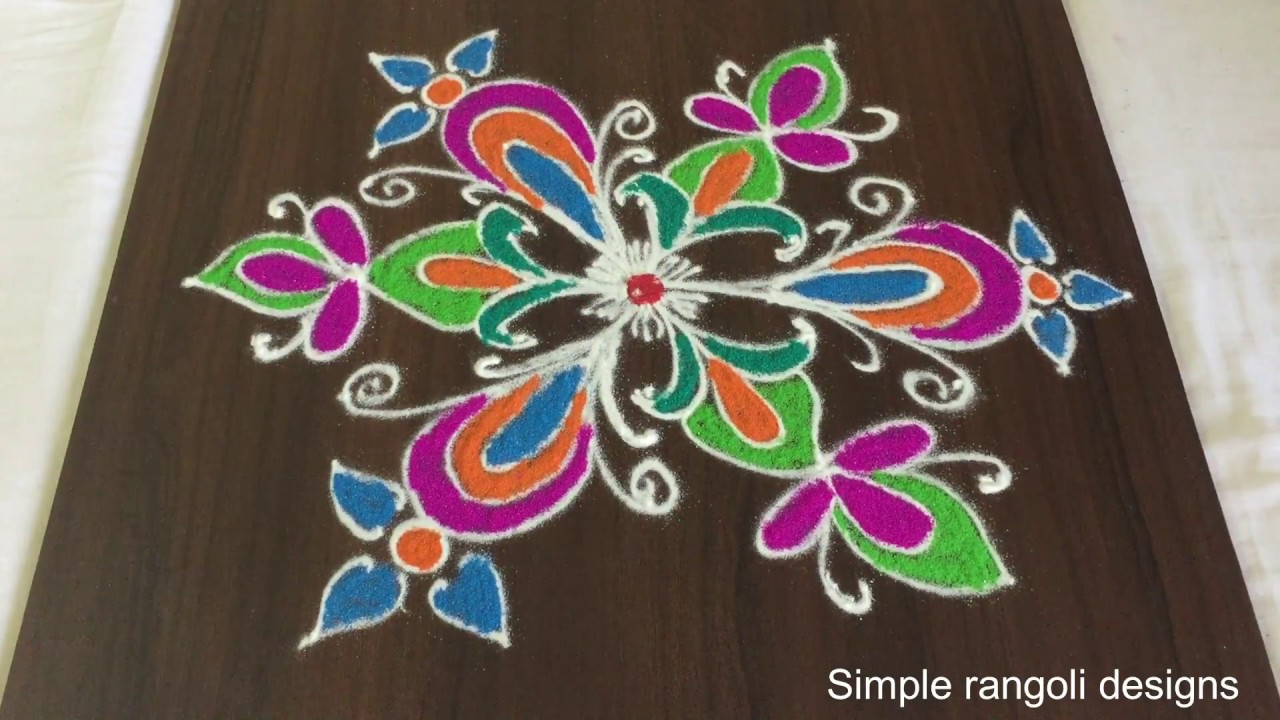 Rangoli Designs With 5 to 3 Dots