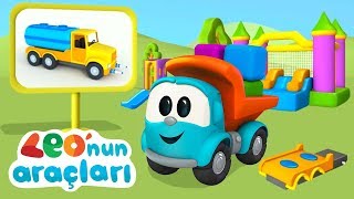 Leo'nun araçları oyunu: Su kamyonu, Buldozer. Çocuklar için video! screenshot 4