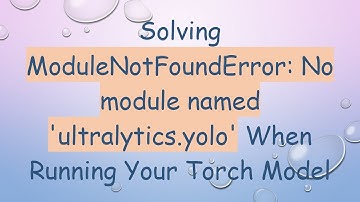 Solving ModuleNotFoundError: No module named 