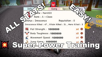 How to get all stats! *UPDATED* 💥 Super Power Training Simulator