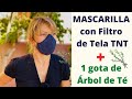 MASCARILLA CON FILTRO DE TELA TNT + 1 gota de Árbol de Té | Talla S/M