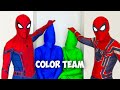 SPIDER-MAN's vs COLOR TEAM | Fighting BLUE-MAN and GREEN-MAN | Best Superheros Action Movie 2022.