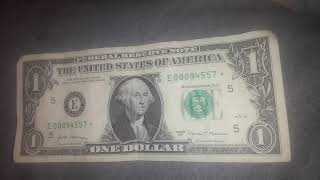 rare 1 dollar bill star note 00094557* 2017