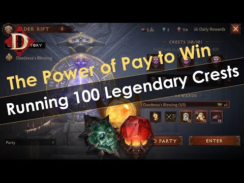 Demonstrating How Pay To Win Destroys You In Diablo Immortal - Running 100 Legendary Crests
