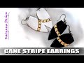 Cane stripe ear rings - polymer clay tutorial