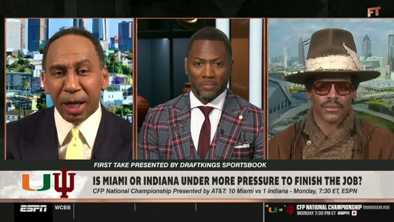 FIRST TAKE | Stephen A. on CFP Finals: Is Miami or Indiana under more pressure to finish the job?