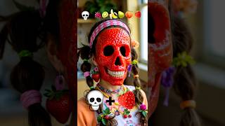 Comiendo ASMR Emoji Fruits 💀➕🍇🥝🍌🍐🍑🍓Calavera y Frutas - Don't be scared 😜 #funny #emoji #ASMR