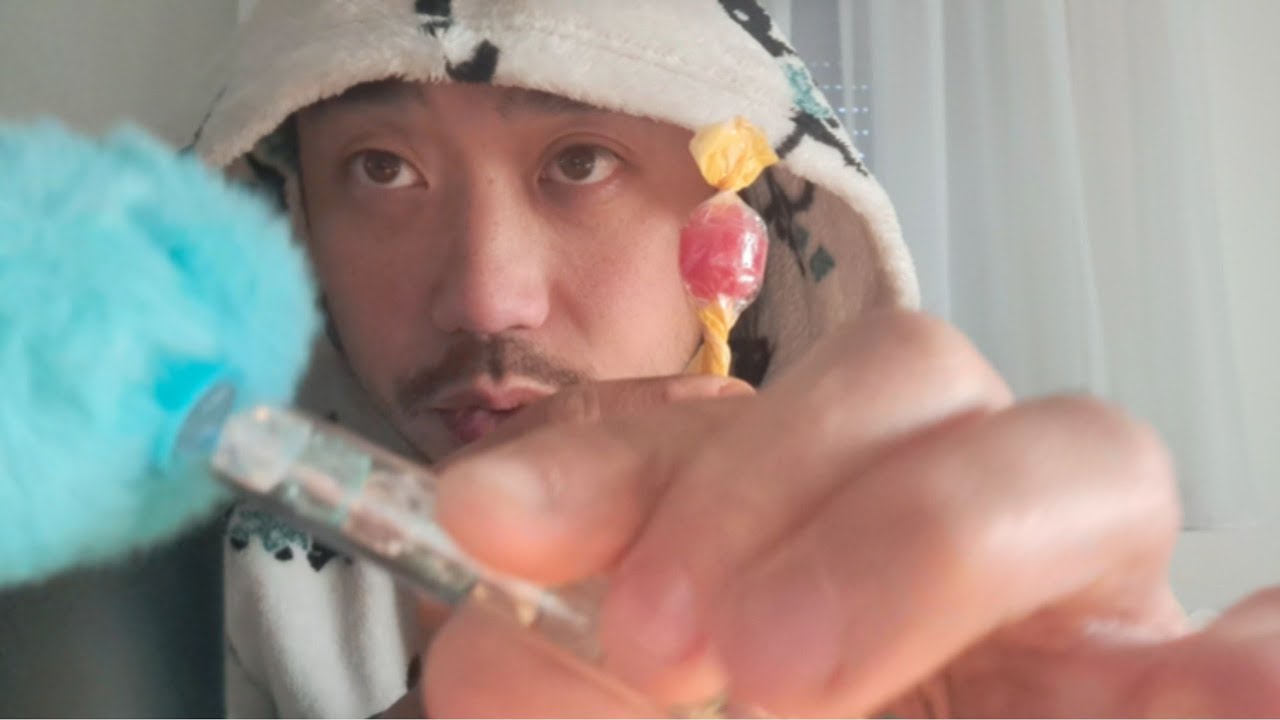 ASMR LOLLIPOP, FACE BRUSHING & AIR TRACING