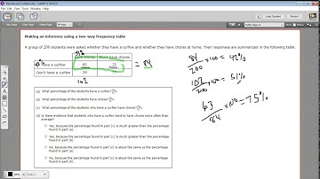 Making an inference using a two way frequency table