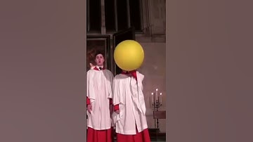 Choir man pulls out balloon from behind and creates angelic voice #shorts #church