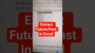 IF Formula with Date function #ifformula #dateformula #extractfuture #extractpast #exceltips