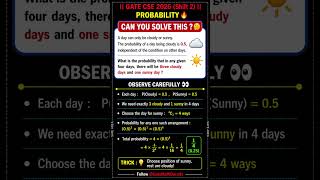 GATE CSE 2026 PYQ | Probability Trick | Solve in 5 Seconds #shorts #engineeringmathematics #gatepyq