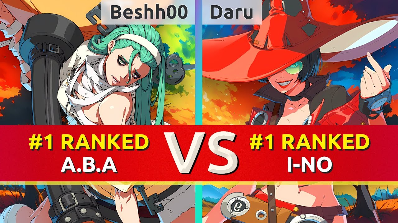 GGST ▰ Beshh00 (#1 Ranked A.B.A) vs Daru (#1 Ranked I-No). High Level Gameplay