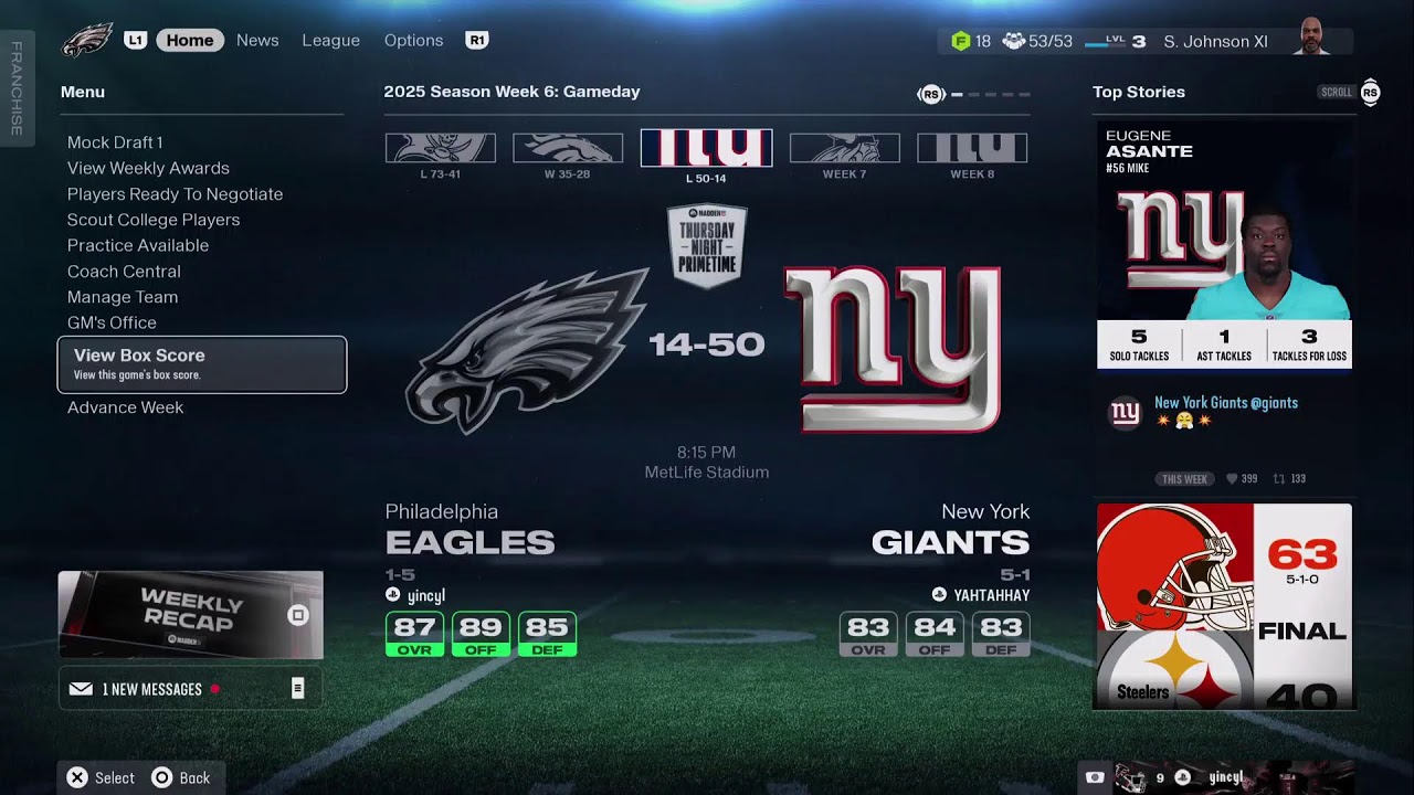 Dawgpile Week 6 vs Giants