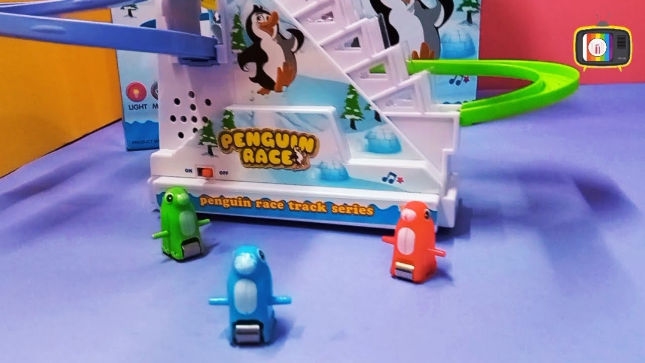 Unboxing Classic Penguin Race Game Toy | Watch These Penguins Racing ...