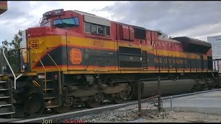 1/28/21 Eastbound 3x2x0 Union Pacific stack with KCS 4102 passes Mission Mill Rd