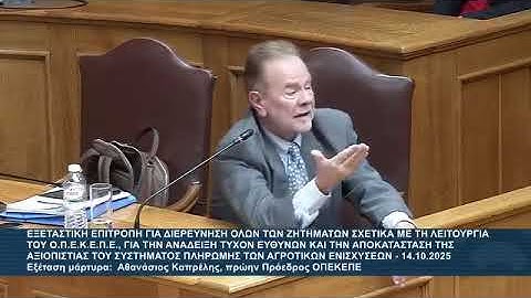 Αλ.Αυλωνίτης στην Εξεταστική ΟΠΕΚΕΠΕ : Εξετάση Αθανάσιου Καπρέλη