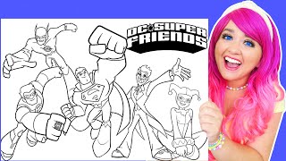 Coloring DC Super Friends Coloring Pages | Superman, The Flash, Green Lantern, Joker & Harley Quinn