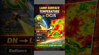 Calculate Land Surface Temperature (LST) in QGIS 🔥 #shorts #qgis