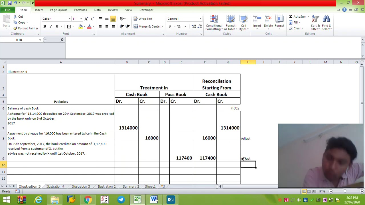 CA Foundation Bank Reconciliation Statement Illustration 5 YouTube