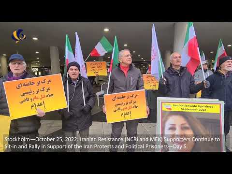 Stockholm—October 25, 2022: MEK Supporters Continue to Rally in Support of the Iran Protests—Day 5