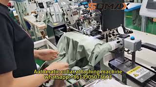 Fully Automatic T-shirt Collar Attaching Sewing Machine #somax #foryou #shorts  #sewing #automatic