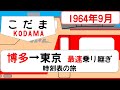 【特急第2こだま】時刻表の旅　1964年9月　博多→東京