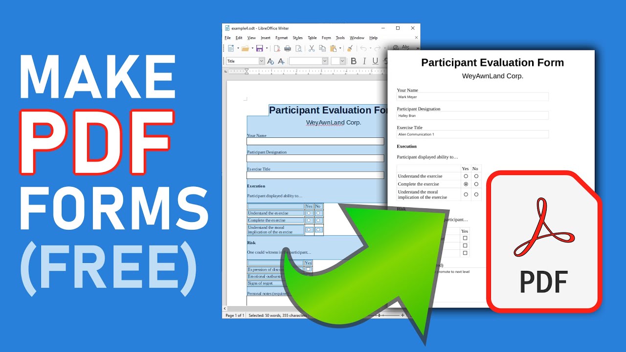 Create Fillable PDF Files Forms with Free and Open 