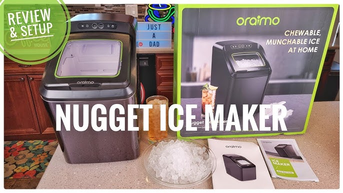 COWSAR 33lbs Countertop Nugget Ice Maker, Potable with Scoop, Soft Nugget  Ice Ready in 10mins, Stainless Steel , Silver